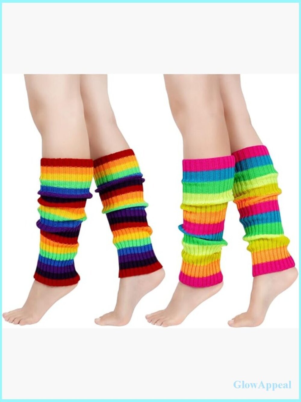 2 Pairs Ribbed Knit Leg Warmers for Dance Figure Skating Yoga